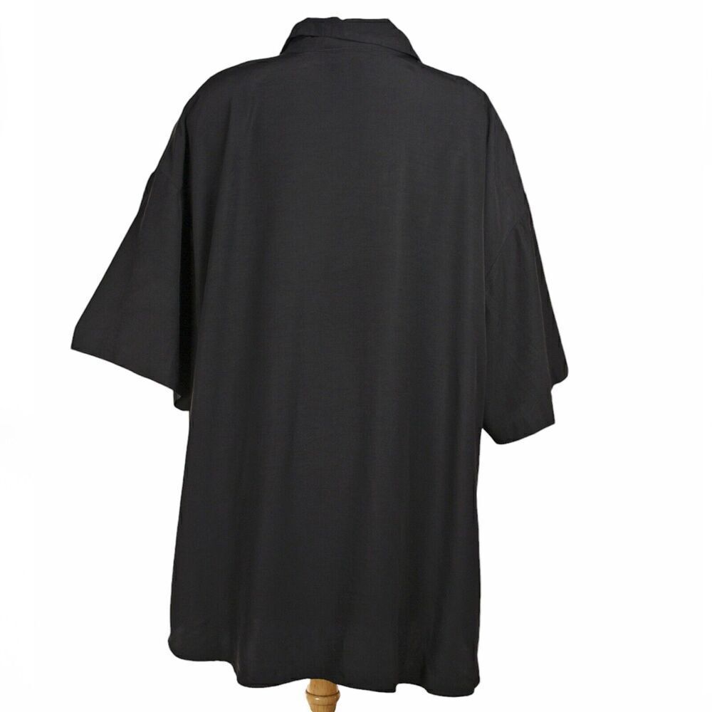 Vintage Pride & Joys Shirt Black Rayon Embroidery Plus Size 24 B54 W54 - Hey Viv - Picture 6 of 8